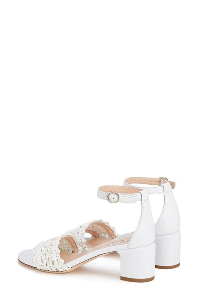 Shop Agl Attilio Giusti Leombruni Crochet Ankle Strap Sandal In White-white