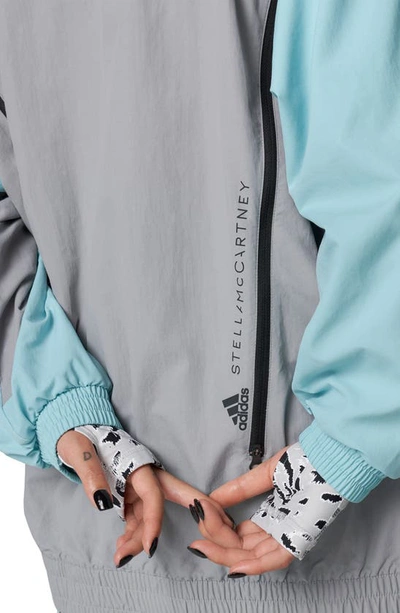 Shop Adidas By Stella Mccartney Lightweight Recycled Nylon Track Jacket In Splash/ Bligrn/ White