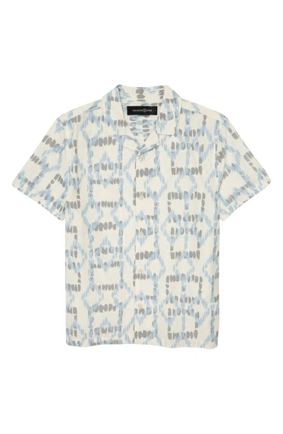 Shop Treasure & Bond Kids' Button-up Camp Shirt In Ivory Dove Ikat