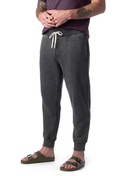 Shop Alternative Campus Cotton Blend Joggers In Washed Black