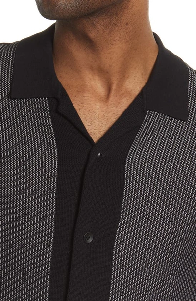 Shop Rag & Bone Harvey Short Sleeve Knit Button-up Camp Shirt In Grey