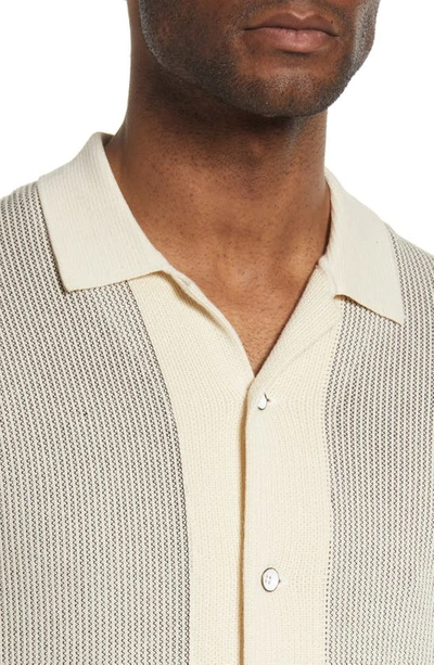 Rag & Bone Harvey Short Sleeve Knit Button-up Camp Shirt In Ivory