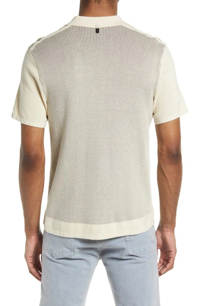 Shop Rag & Bone Harvey Short Sleeve Knit Button-up Camp Shirt In Ivory