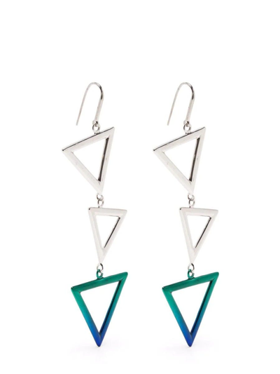 Shop Isabel Marant Green Triangle Dangle Earrings