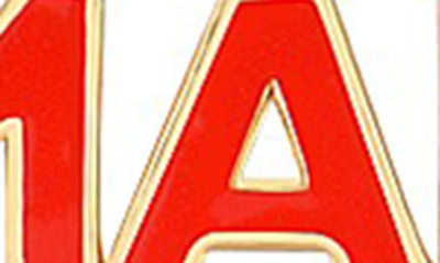 Gabi Rielle Vacay Dreamy Collection 14k Gold Plated Sterling Silver Enamel Red Mama Necklace In Gold