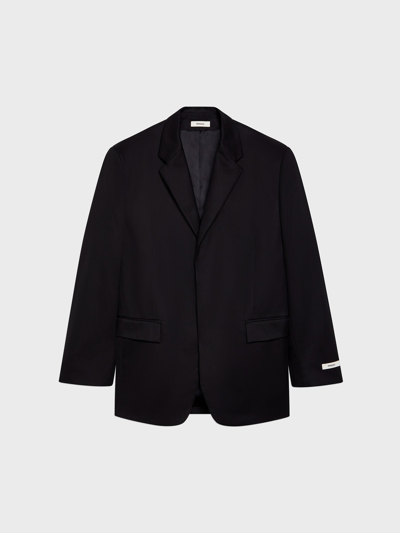 Shop Pangaia Men's Cotton Oversized Tailored Blazer In Black