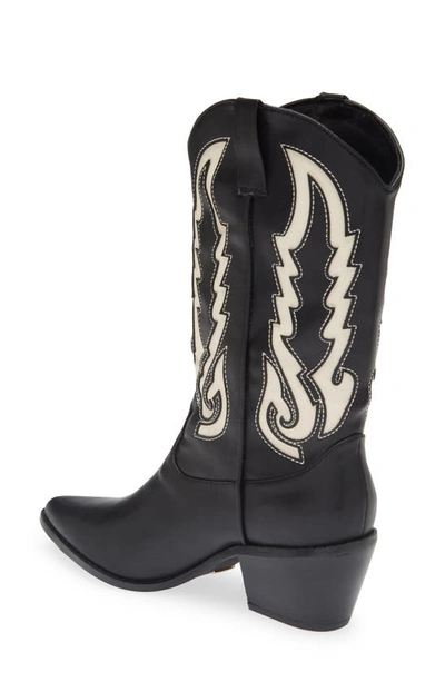 Shop Billini Norva Western Pointed Toe Boot In Black-bone