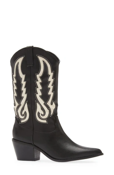 Billini Norva Western Pointed Toe Boot In Black-bone