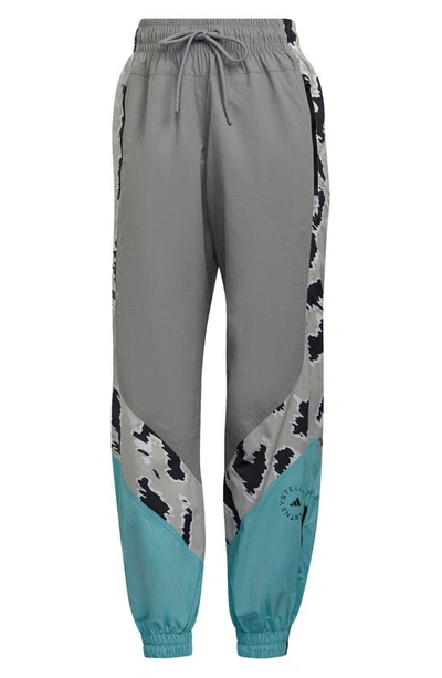 Shop Adidas By Stella Mccartney Colorblock Recycled Nylon Track Pants In Ltonix/ Splash