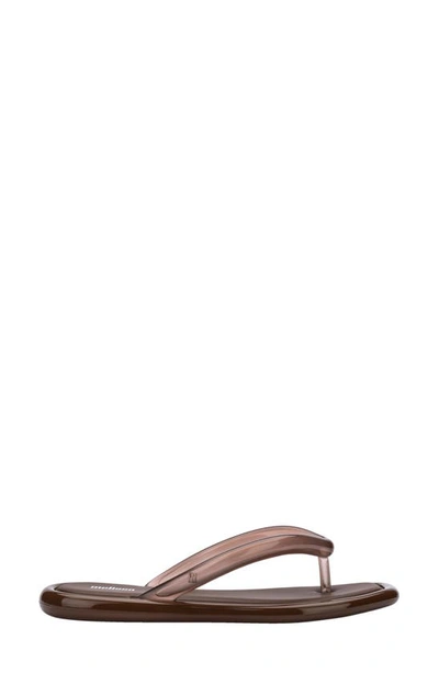 Shop Melissa Airbubble Flip Flop In Brown/ Brown Tp