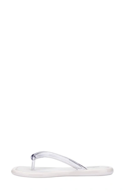 Shop Melissa Airbubble Flip Flop In White/ Clear