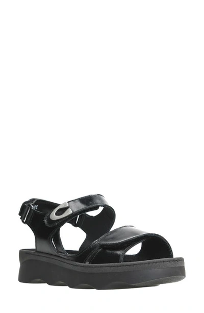 Shop Wolky Medusa Sandal In Black Reflex Leather