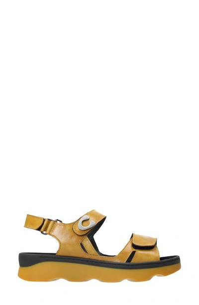 Shop Wolky Medusa Sandal In Yellow Reflex Leather