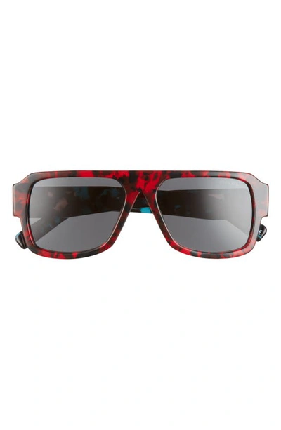 Shop Prada 56mm Pilot Sunglasses In Havana Red