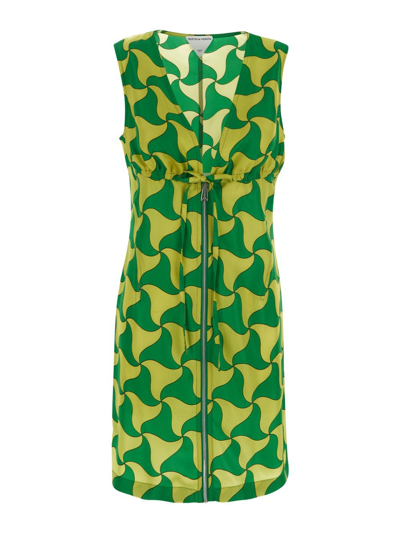 Shop Bottega Veneta Wavy Triangle Dress In Multicolor