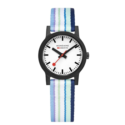 Shop Mondaine Essence Quartz White Dial Ladies Watch Ms1.32110.lq In Black / Blue / White