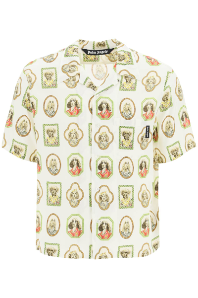 Shop Palm Angels Hawaiian Dogs Bowling Shirt In Mixed Colours