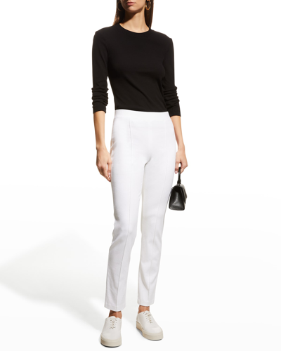 Shop Rosetta Getty Slim-leg Crop Pull-on Pants In White