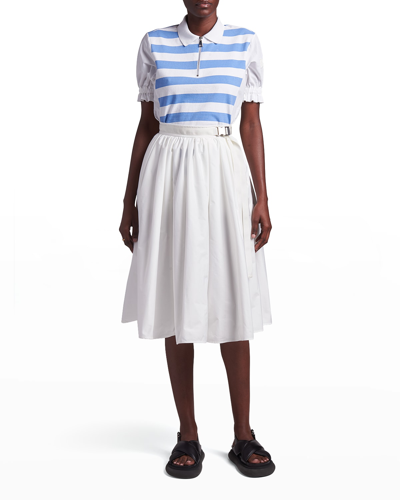 Shop Moncler Adjustable Buckle-belt Skirt In Natural