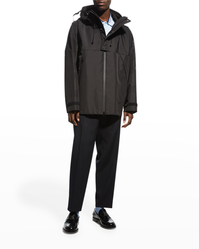 Shop Burberry Men's Aston Wind-resistant Jacket In Black