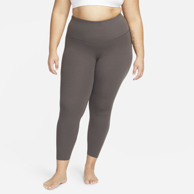 Shop Nike Women's  Yoga Luxe High-waisted 7/8 Infinalon Leggings (plus Size) In Brown