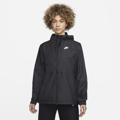 Shop Nike Women's  Sportswear Essential Repel Woven Jacket In Black