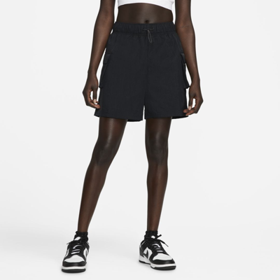 Shop Nike Women's  Sportswear Essential Woven High-rise Shorts In Black