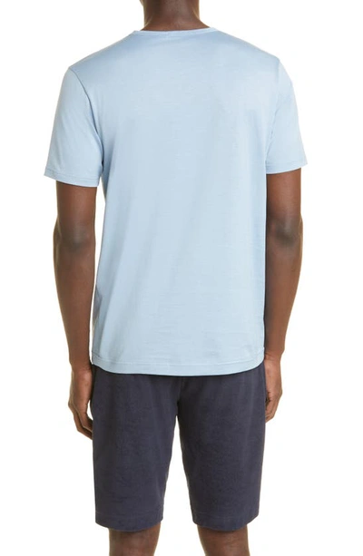 Shop Sunspel Crewneck T-shirt In Blue Mist