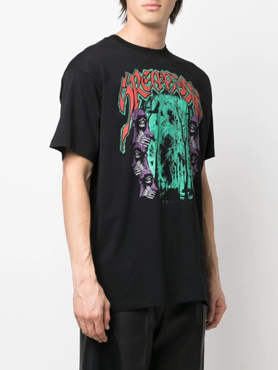 Sreapers-print Oversized Cotton-jersey T-shirt In Black