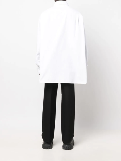 Shop Raf Simons Long-sleeve Denim Shirt In White