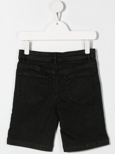 Shop Stella Mccartney Straight-leg Denim Shorts In Black