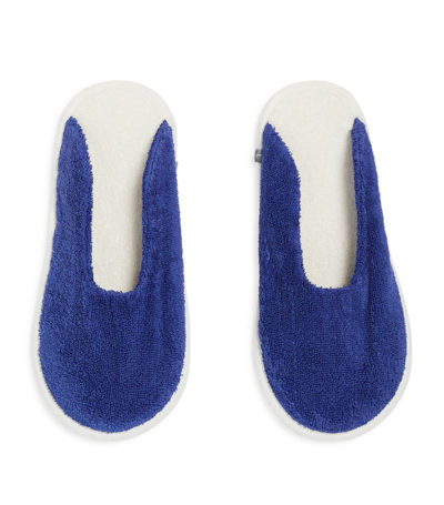 Shop Abyss & Habidecor Egyptian Cotton Fino Slippers In Blue