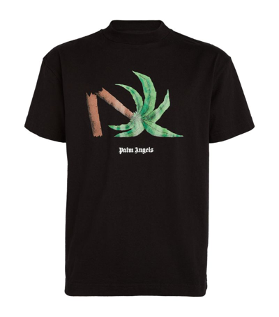 Shop Palm Angels Broken Palm Print T-shirt In Black