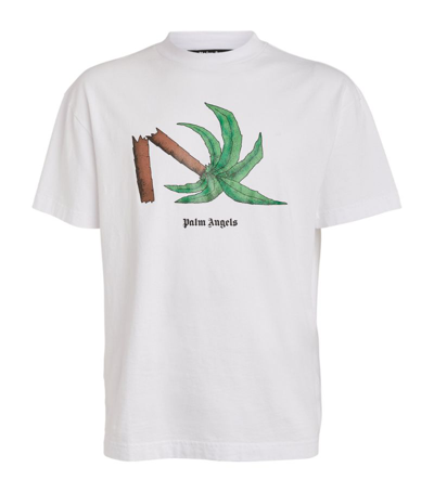 Shop Palm Angels Broken Palm Print T-shirt In White