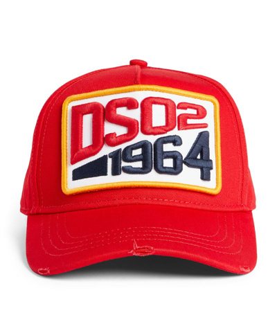 Shop Dsquared2 1964 Badge Baseball Cap In Red