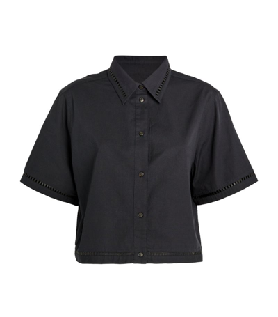 Shop Yves Salomon Cotton Openwork Shirt In Black