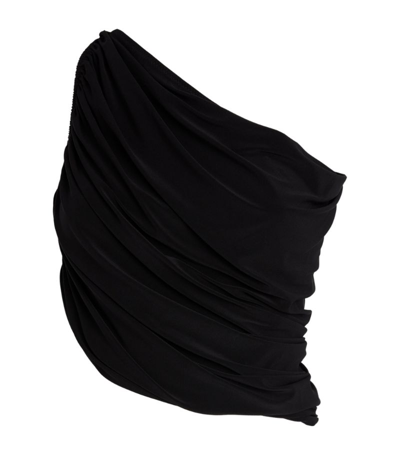 Shop Norma Kamali One-shoulder Diana Bikini Top In Black