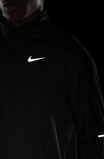 Shop Nike Dri-fit Half Zip Running Top In Black/ Reflective Silver