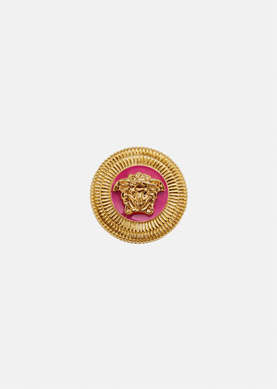 Shop Versace Medusa Biggie Ring, Female, Fuchsia+gold, 11 Mm