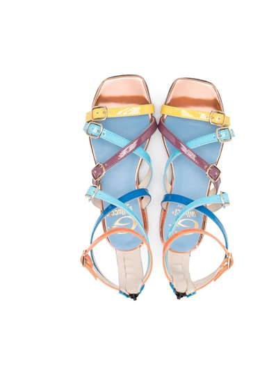 Shop Gallucci Buckle-detail Open-toe Sandals In Blue