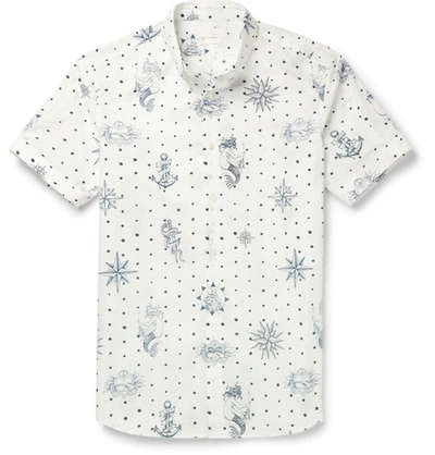 Alexander Mcqueen Slim-fit Button-down Collar Printed Cotton Shirt