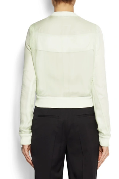Shop Givenchy V-neck Sweater In Mint Silk-chiffon