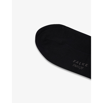 Falke Family Ankle-length Stretch-cotton-blend Socks In Black