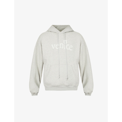 Shop Erl Venice Relaxed-fit Cotton-blend Hoody In Grey