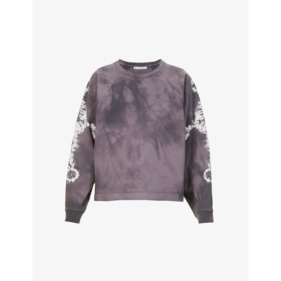 Shop Acne Studios Tie-dye Oversized Woven Sweatshirt In Dusty Purple