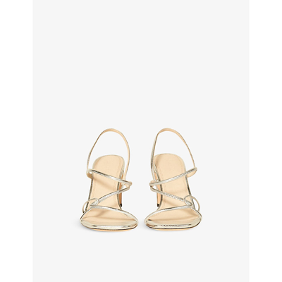 Sandro Leather Sandals With Block Heel In Noir / Gris