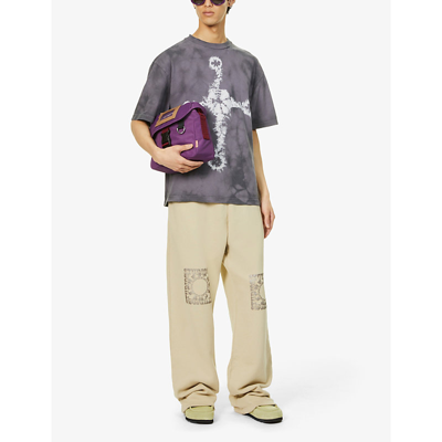 Shop Acne Studios Tie-dye Oversized Cotton-jersey T-shirt In Dusty Purple