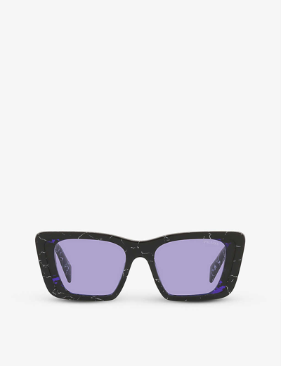 Shop Prada Women's Brown Pr 08ys Symbole Butterfly-frame Acetate Sunglasses