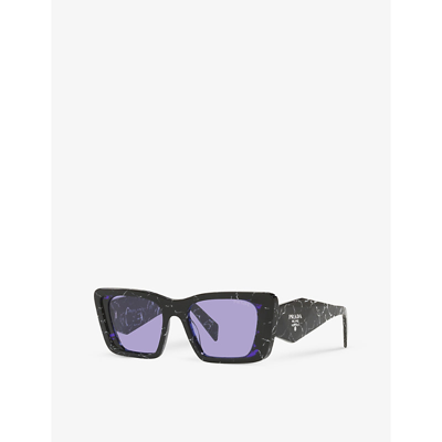 Shop Prada Women's Brown Pr 08ys Symbole Butterfly-frame Acetate Sunglasses