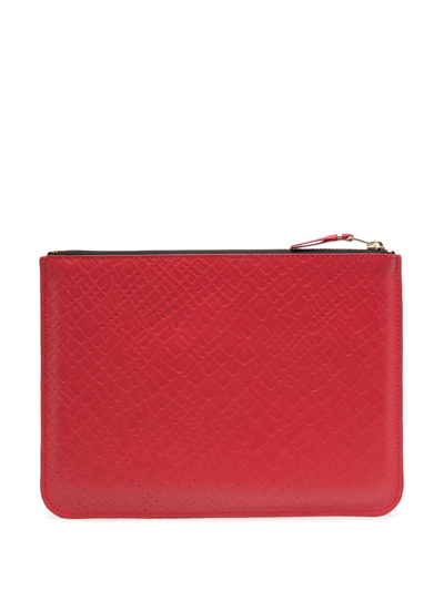 Shop Comme Des Garçons Embossed-logo Detail Wallet In Rot